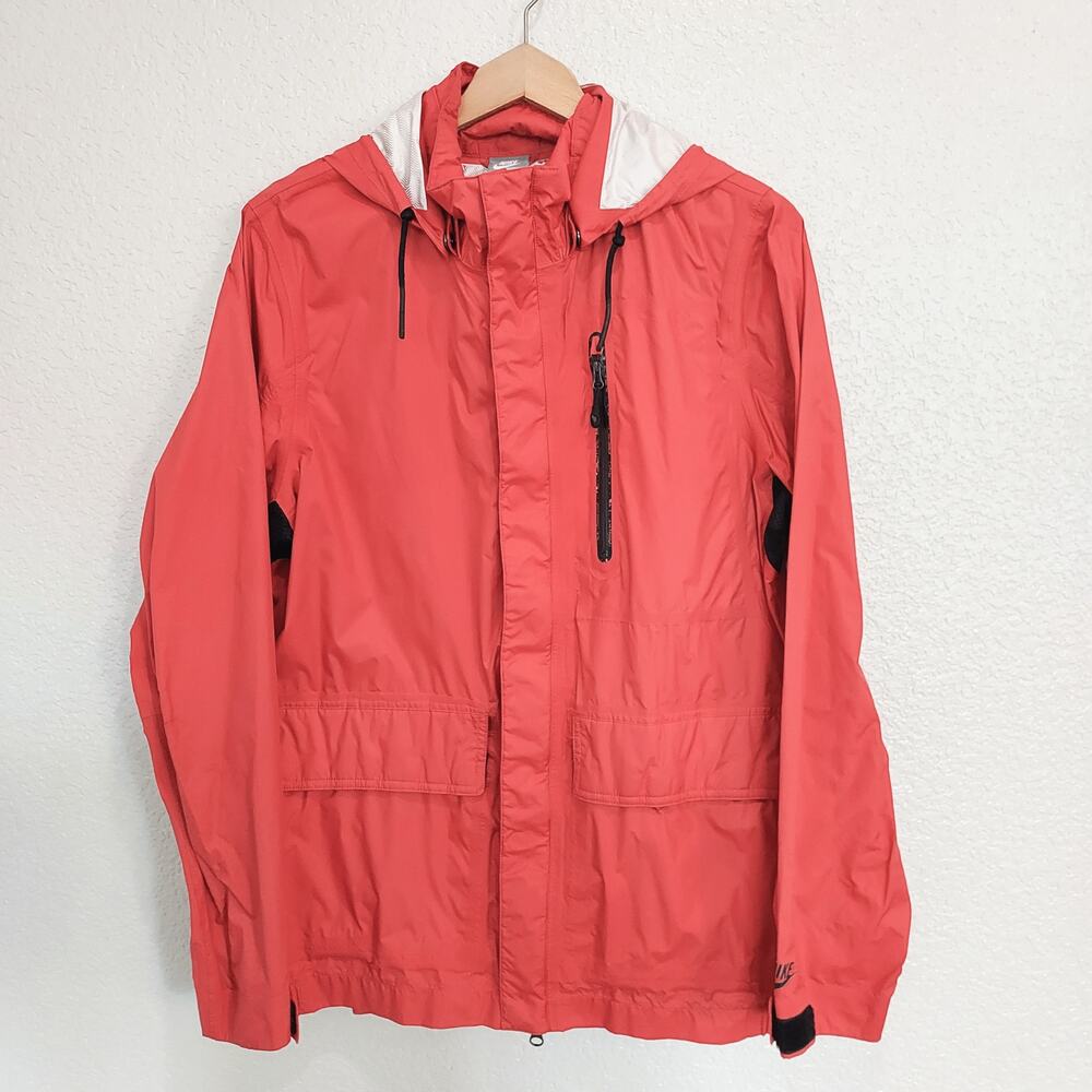 Nike Red Zip Windbreaker Jacket Size XL